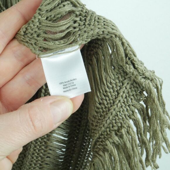 Vintage M L Sweater Fringe Open Knit Boho Y2K Western Goblincore Fairy Grunge - Picture 5 of 6